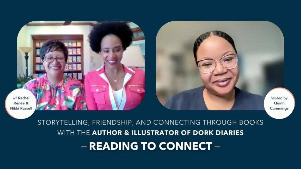 Quinn interviewing Rachel Renée and Nikki Russell, creators of Dork Diaries